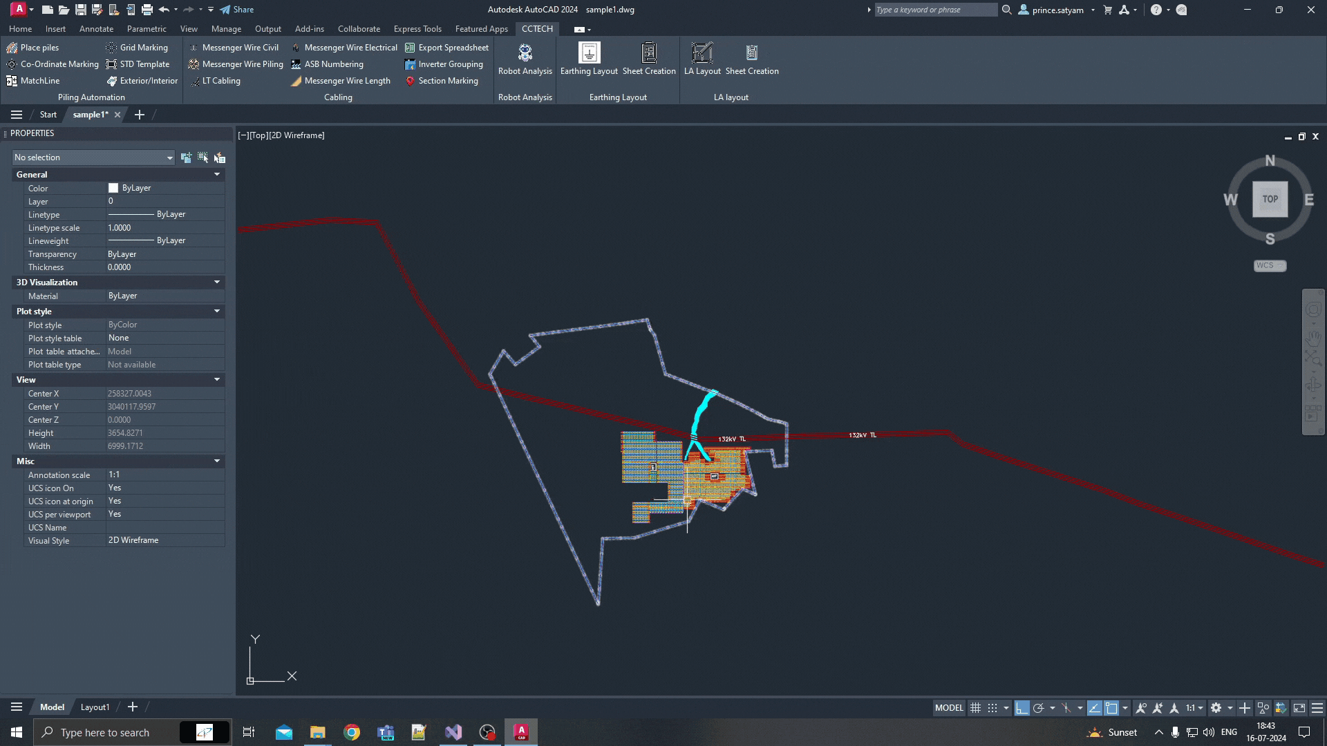 AutoCAD-powered solar plant construction design automation tool